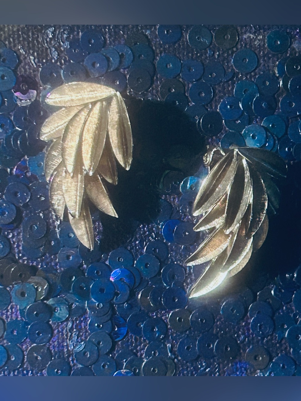 Unique Vintage Silver Tone Metal Halfwing Clip on Earrings